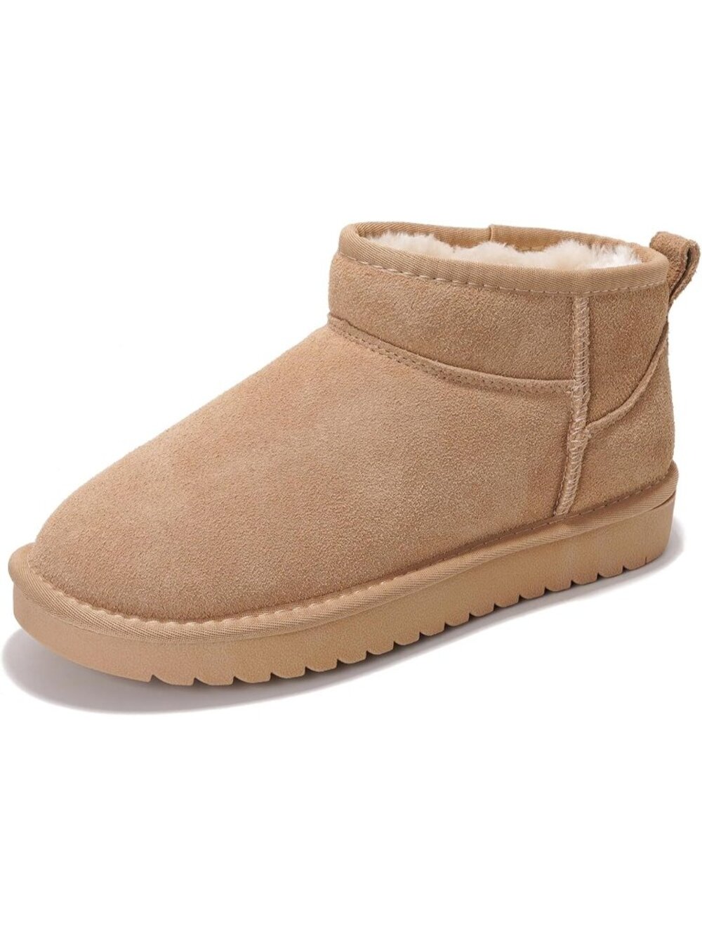 Women's Sand suede Round Toe Comfortable Memory Foam Insole Ankle Booties